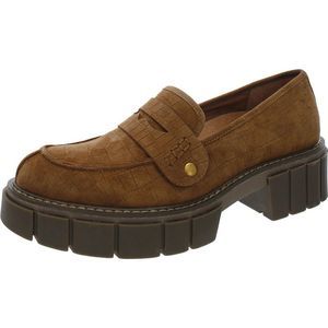 Vionic Womens Elodie Brown Embossed Lug Sole Slip On Loafers Shoes Imperfections